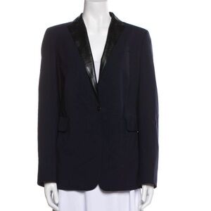 Akris Punto Dark Blue Blazer with Black Lapel